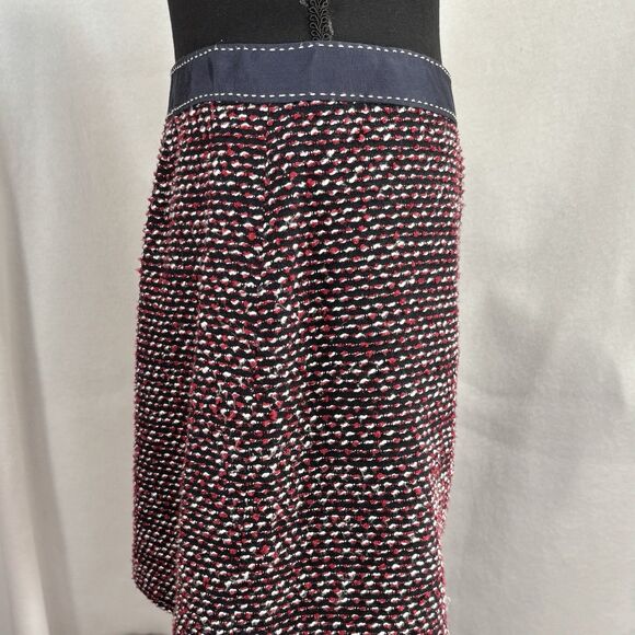 TOMMY HILFIGER Tweed Mini Skirt Blue Red Mix Lined - Picture 2 of 9